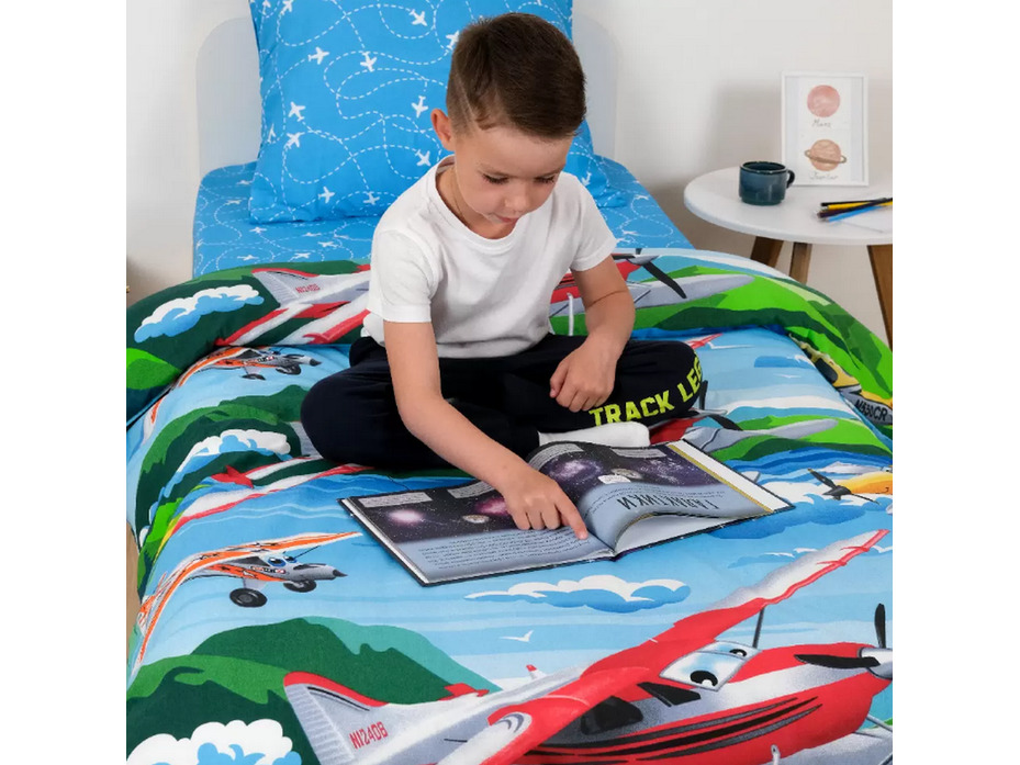 Постельное белье 10579(17) Самолеты бязь 1,5 сп / Василиса