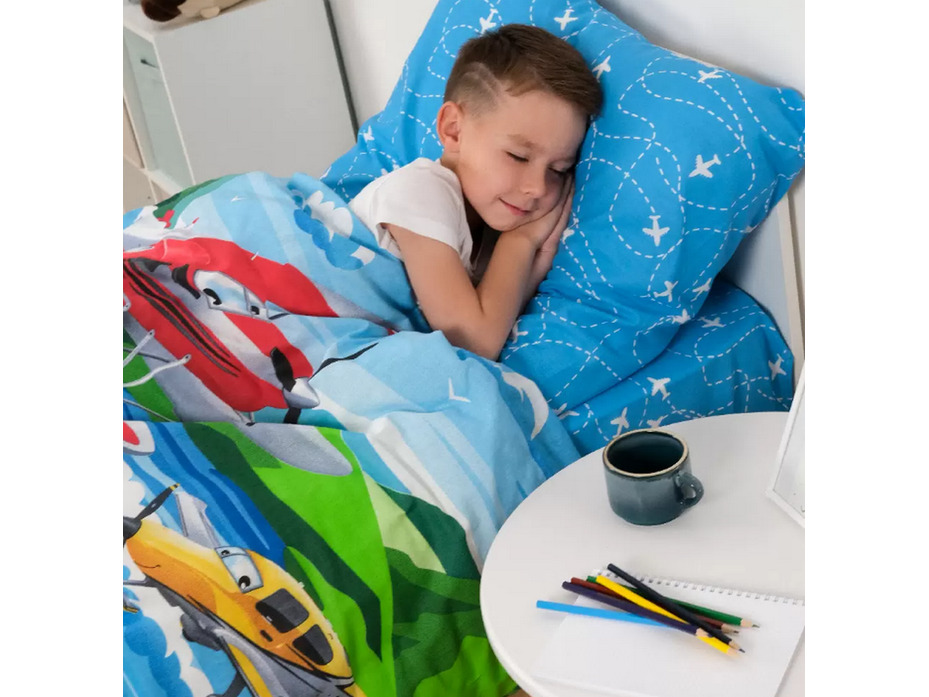 Постельное белье 10579(17) Самолеты бязь 1,5 сп / Василиса