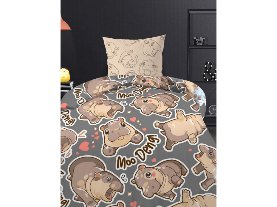 Постельное белье 500307 (24) Хиппо перкаль 1,5 сп / Василиса