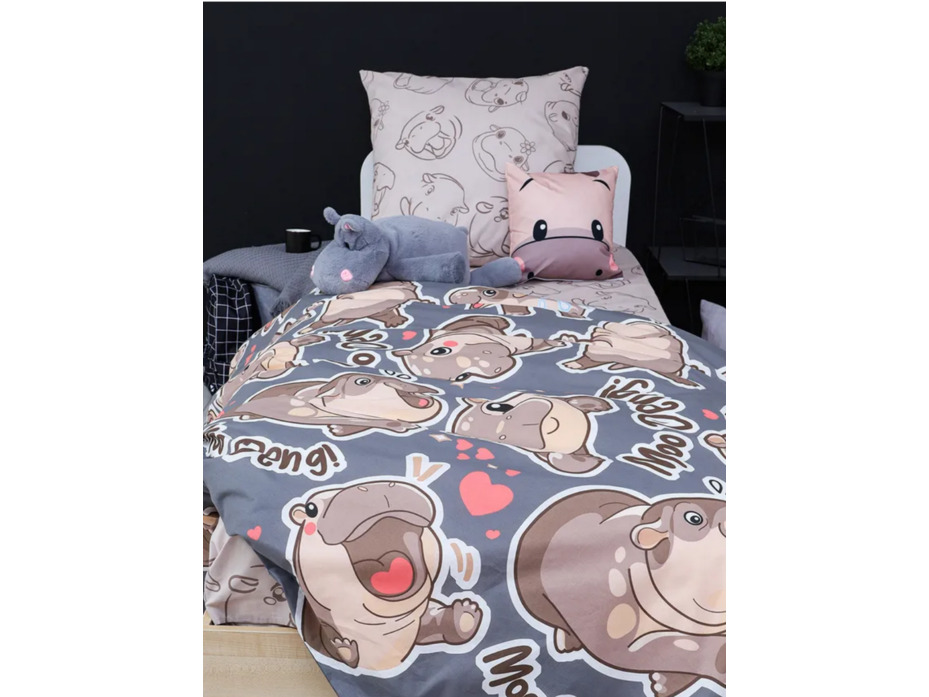 Постельное белье 500307 (24) Хиппо перкаль 1,5 сп / Василиса