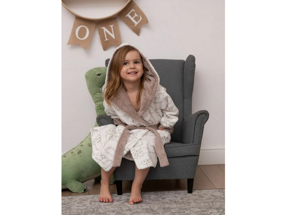 Халат детский Dino хлопковый с капюшоном / Vien