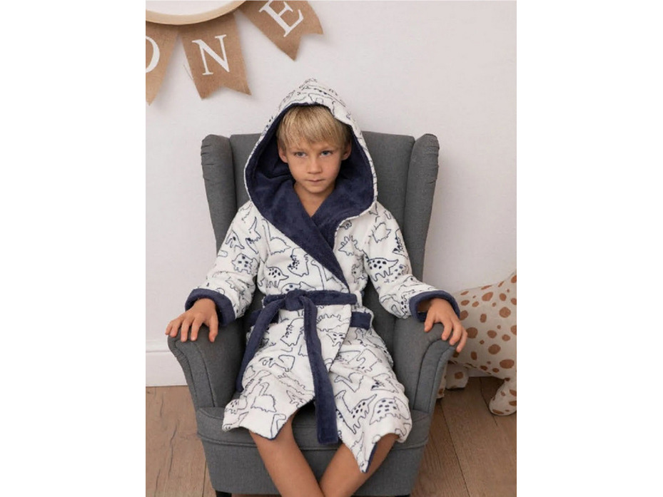 Халат детский Dino хлопковый с капюшоном / Vien