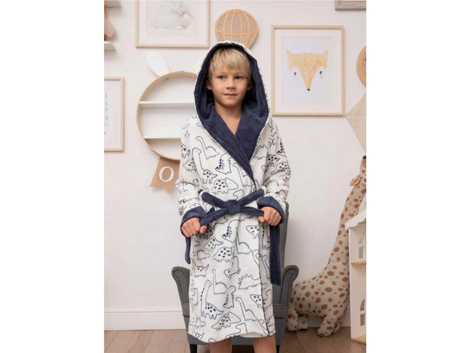 Халат детский Dino хлопковый с капюшоном / Vien