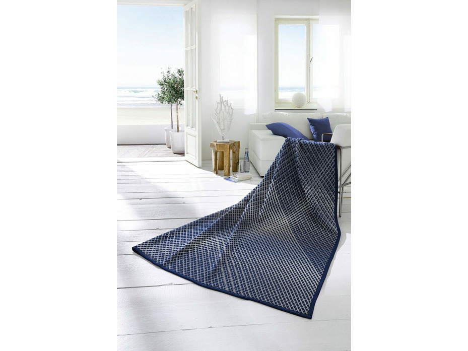 Плед 797056 Threads blue хлопковый 150*200 / Biederlack