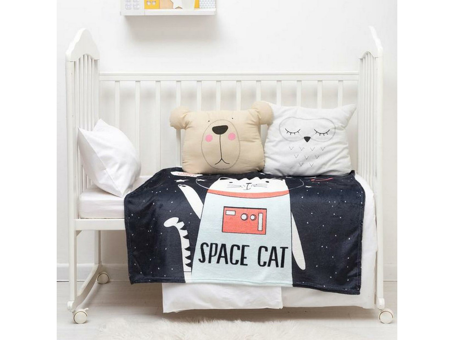 Плед 6948930 Space cat флисовый 100*100 / Крошка Я