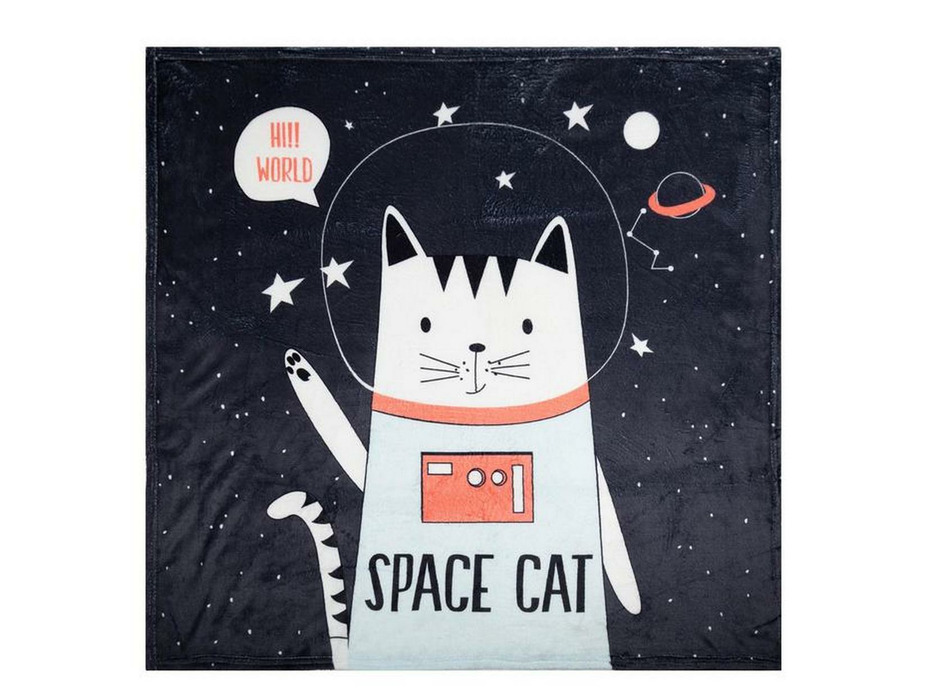 Плед 6948930 Space cat флисовый 100*100 / Крошка Я
