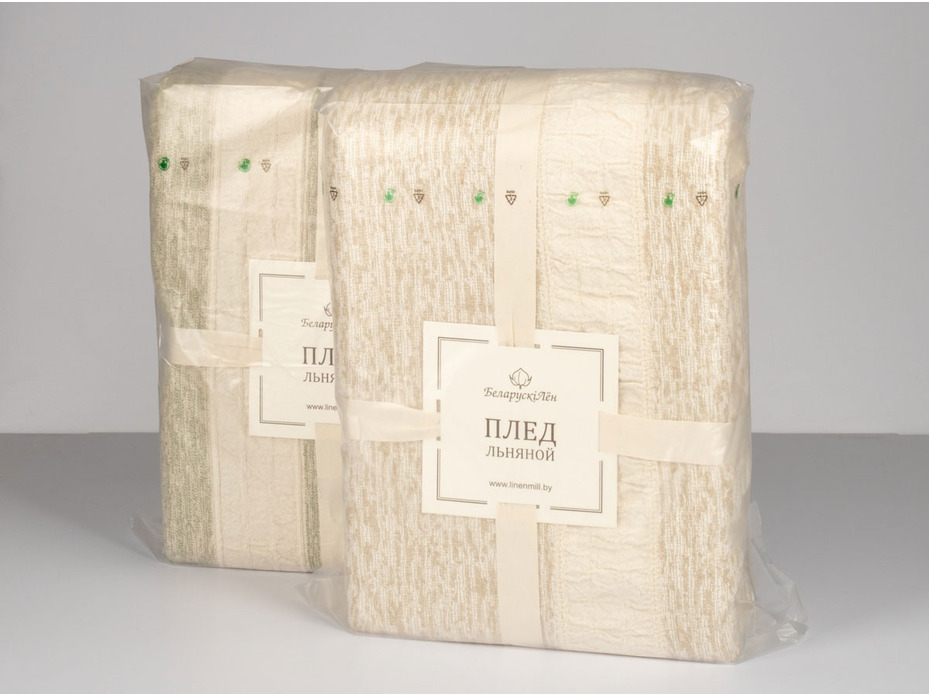 Плед 23С28-ШР Савитри льняной 140*220 / Белорусский лен