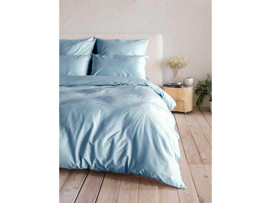 Пододеяльник 213KL-15-4005 ярко-голубой сатин однотонный 160*220 / Tia