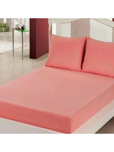 Простыня на резинке 20-07 Коралловый махровая 180*200 / Tia