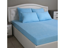 Простыня на резинке 20-08 Голубой махровая 180*200 / Tia Простыня на резинке 20-08 Голубой махровая 180*200 / Tia