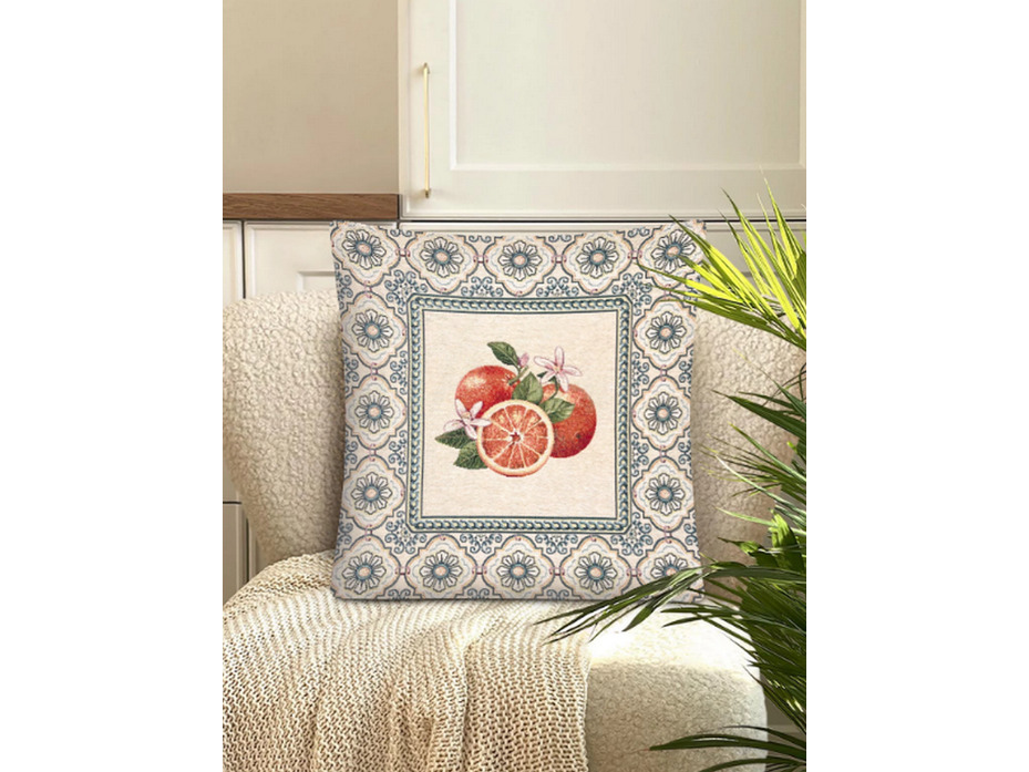 Наволочка декоративная 2416507 Изразцы мандарины гобелен 45*45 / Le Gobelin