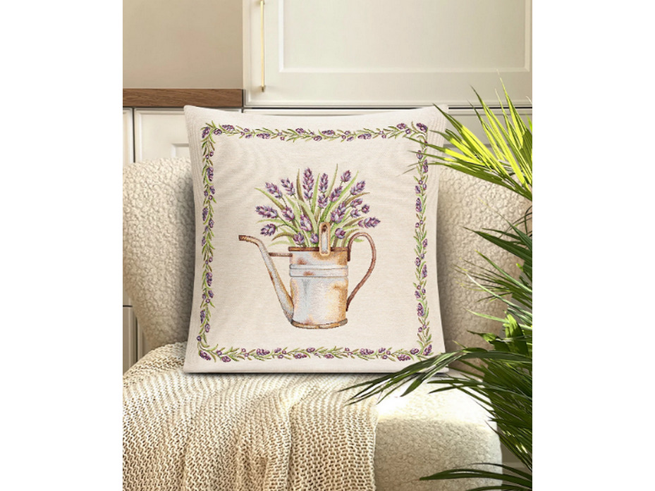 Наволочка декоративная 08754 Лавандовые веточки гобелен 45*45 / Le Gobelin