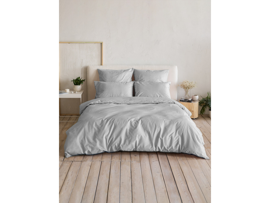 Наволочка 213KL-105 сатин однотонный Светло-серый 70*70 / Tia