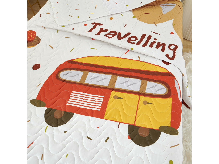 Покрывало с наволочкой детское Sunny day №6 Автобус хлопковое 160*220, 50*70 (1 шт) / Sofi de Marko Покрывало с наволочкой детское Sunny day №6 Автобус хлопковое 160*220, 50*70 (1 шт) / Sofi de Marko