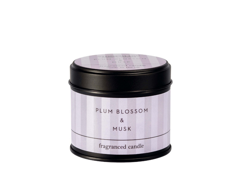 Цветы сливы и мускус / Свеча в жестяной банке 135 гр / StoneGlow