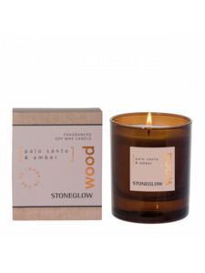 Пало санто и амбра, Свеча в стеклянном стакане / StoneGlow