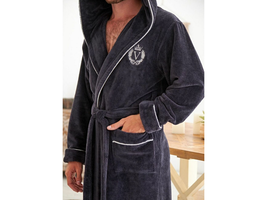 Халат мужской Number one бамбуковый с капюшоном / Vien
