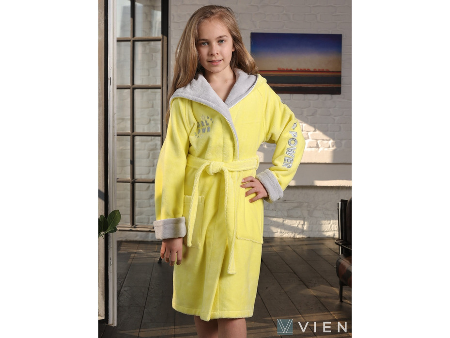 Халат подростковый Sport Girl бамбуковый с капюшоном / Vien Халат подростковый Sport Girl бамбуковый с капюшоном / Vien