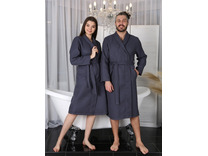 Халат унисекс Бохо вафельный накладной карман / Ашма