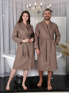 Халат унисекс Бохо вафельный накладной карман / Ашма