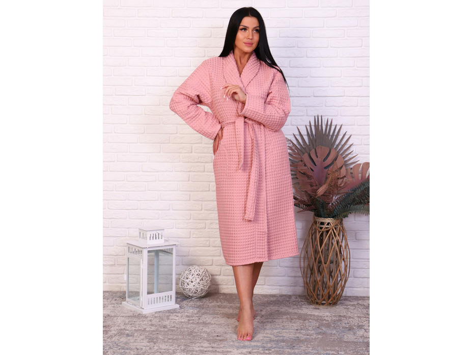 Халат унисекс Бохо вафельный накладной карман / Ашма