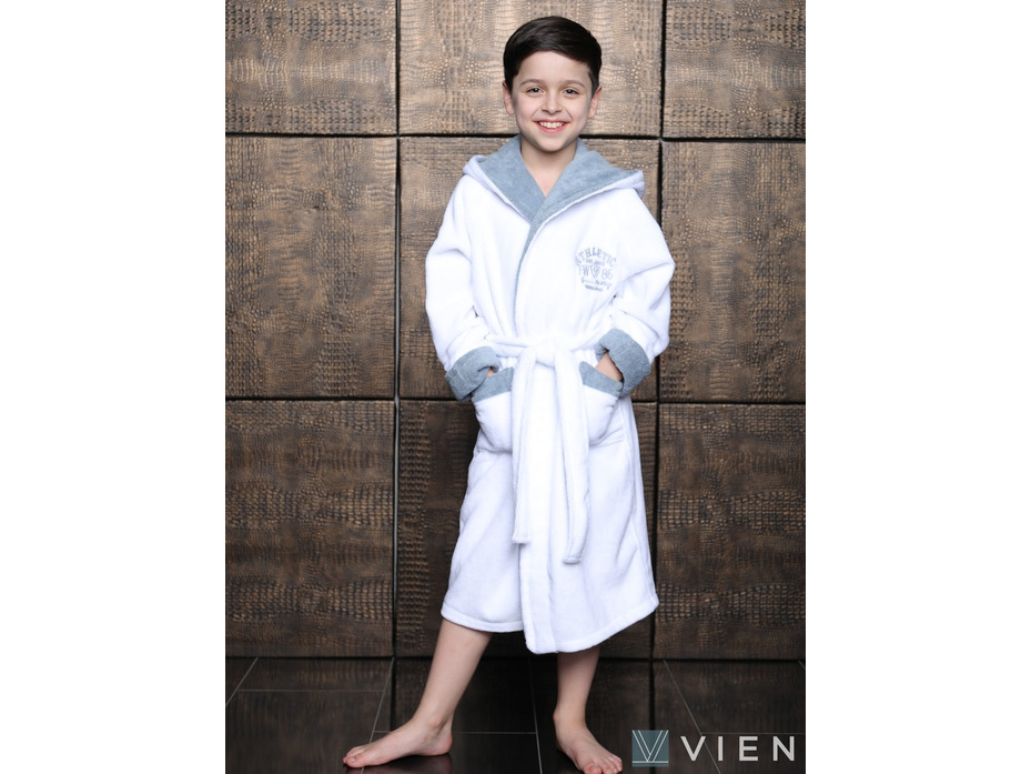 Халат подростковый Atletik Junior бамбуковый с капюшоном / Vien Халат подростковый Atletik Junior бамбуковый с капюшоном / Vien