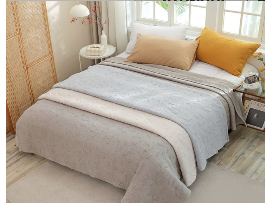 Покрывало 4608259 Тисненые листочки хлопковое 150*200 / 7-я