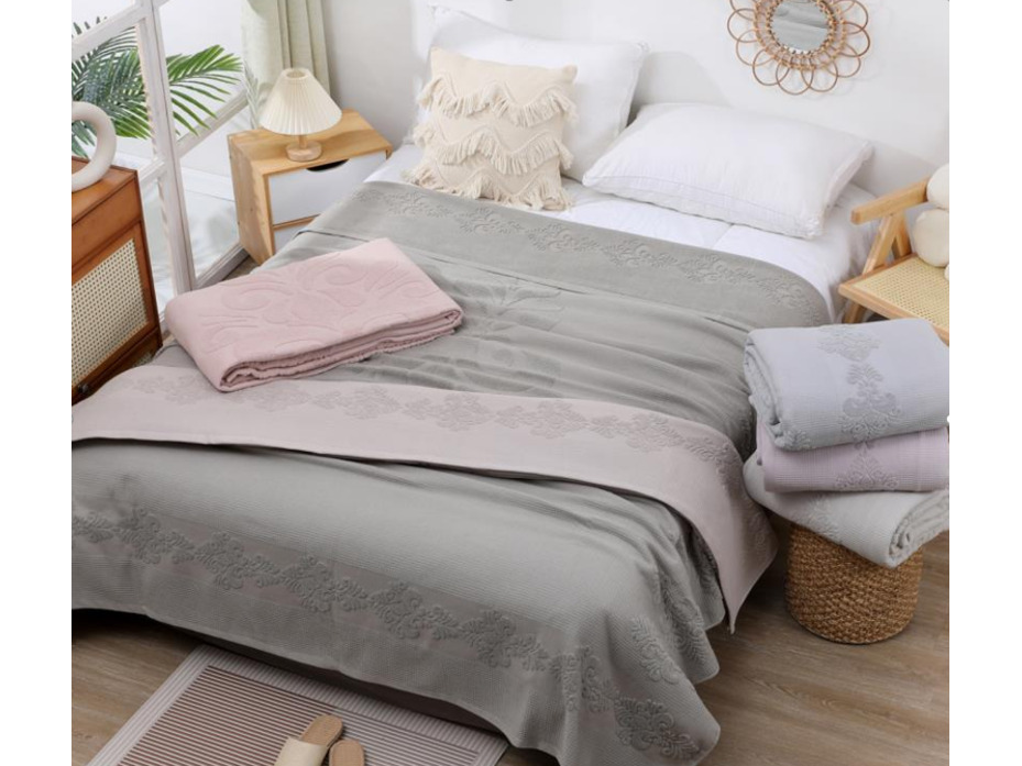 Покрывало 2210324 Цветочный бордюр махровое 200*230 / 7-я