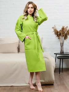 Халат - кимоно унисекс удлиненный вафельный, цветной / Ашма