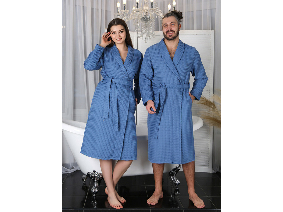 Халат унисекс Бохо вафельный / Ашма