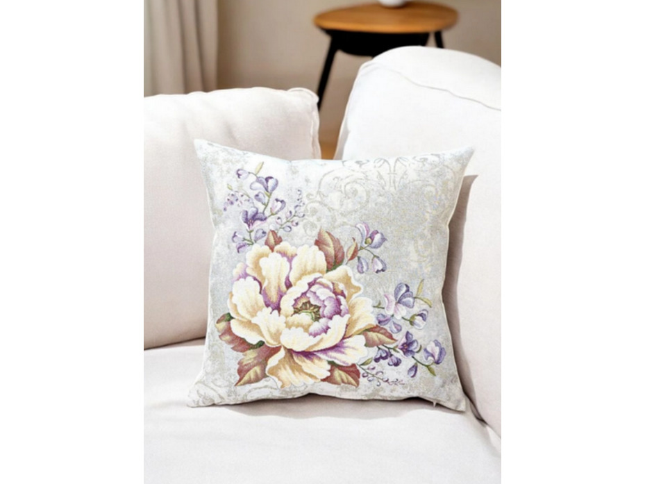 Наволочка декоративная 2413438 Желтый пион гобелен 45*45 / Le Gobelin