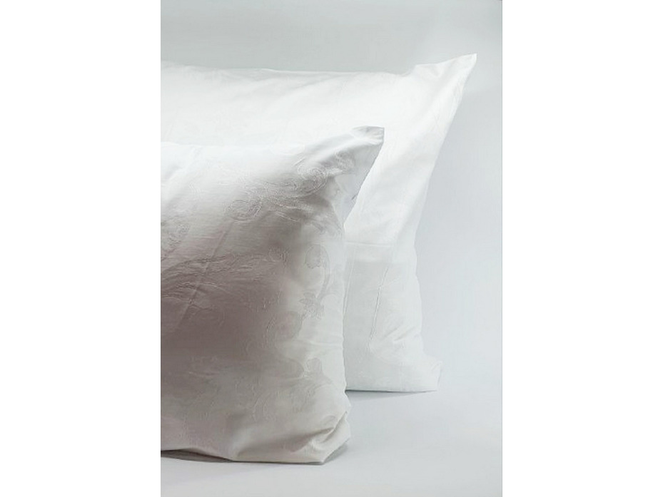 Наволочка 258KL-10 сатин жаккард французские узоры белый 70*70 / Tia