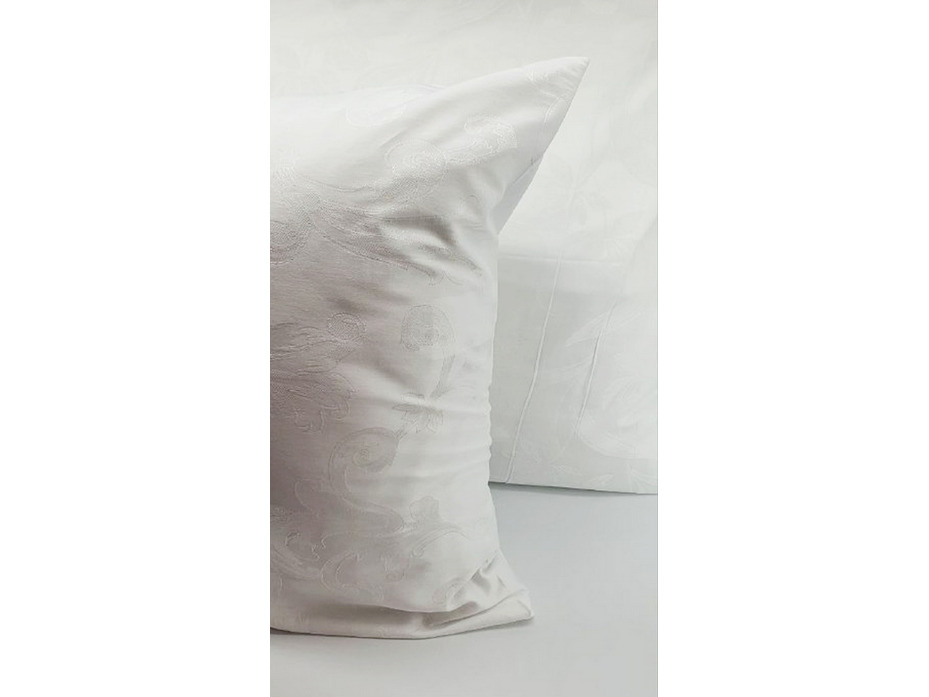 Наволочка 258KL-10 сатин жаккард французские узоры белый 70*70 / Tia