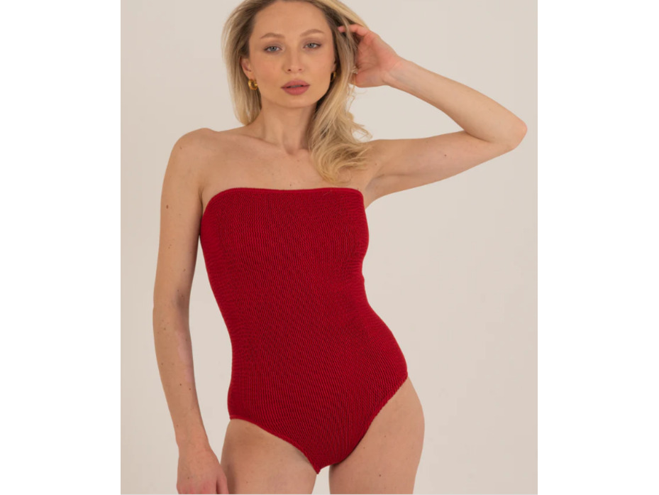 Купальник слитный женский Banador bandeau Красный / Calamoon