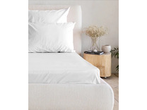 Простыня нарезинке 213KL-1 Белый сатин 140*200 / Tia