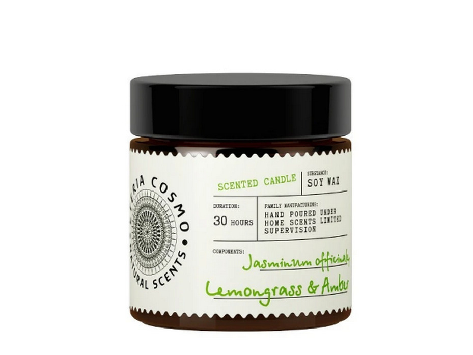 Свеча ароматическая в стекле ETC0224 Жасмин лемонграсс и амбра, 88 г / Eteria Cosmo