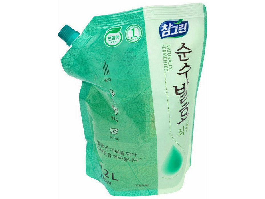 Средство для мытья посуды, овощей и фруктов Chamgreen Горные травы мягкая упаковка 1200 мл / lion