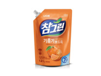 Средство для мытья посуды, овощей и фруктов Chamgreen Свежий Мандарин мягкая упаковка 1200 мл / lion