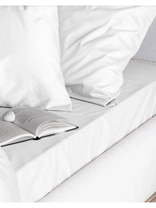 Простыня на резинке 213KL-1 Белый сатин 90*200 / Tia