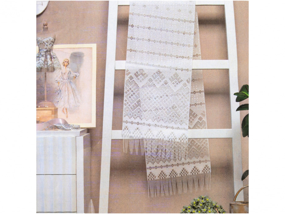 Дорожка 08с6261 Г50 Ажурный полиэфир 38*210 / Белорусский лен