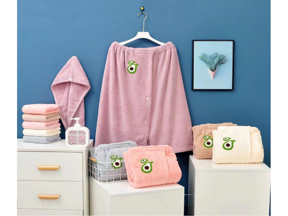 Набор для сауны женский 7540195 Авокадо (килт 80*165, чалма) микрофибра / 7-я Набор для сауны женский 7540195 Авокадо (килт 80*165, чалма) микрофибра / 7-я