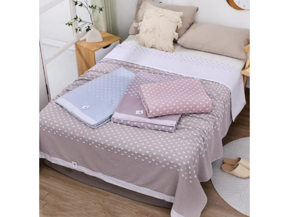 Покрывало 2210334 Сердечки хлопковое 200*230 / 7-я