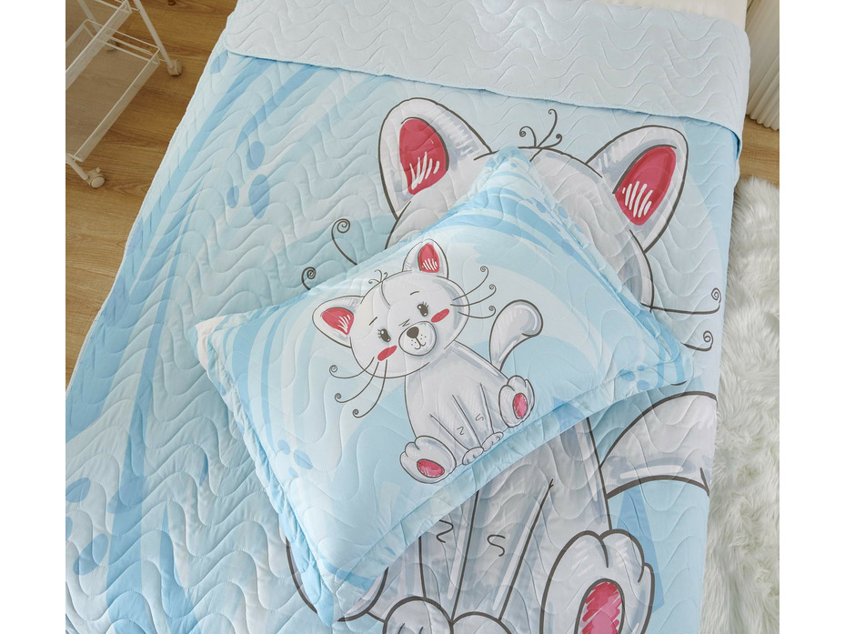 Покрывало с наволочкой детское Sunny day №8 Кошка хлопковое 160*220, 50*70 (1 шт) / Sofi de Marko Покрывало с наволочкой детское Sunny day №8 Кошка хлопковое 160*220, 50*70 (1 шт) / Sofi de Marko