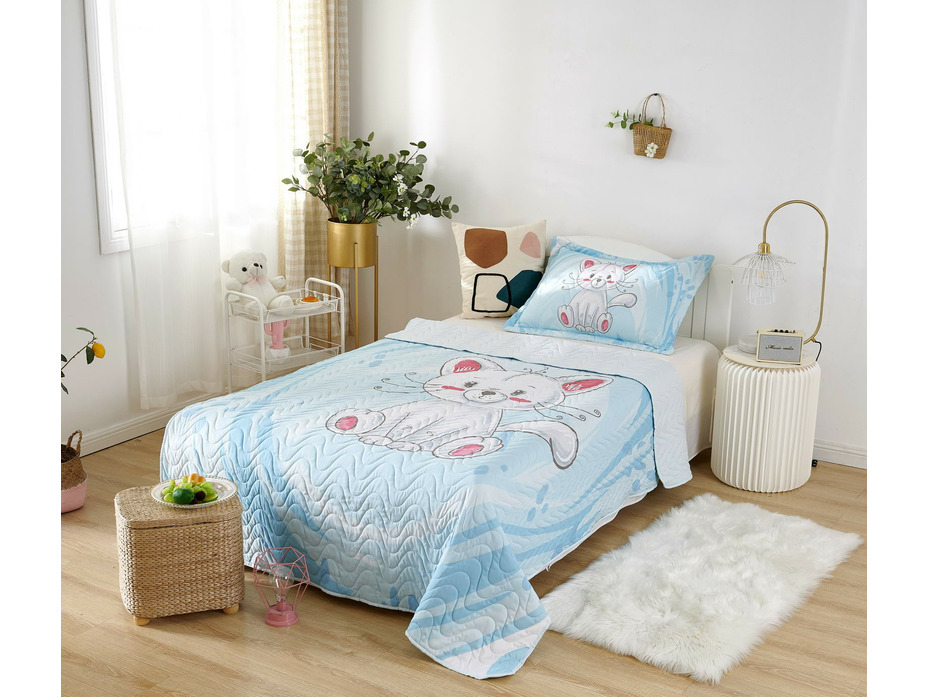 Покрывало с наволочкой детское Sunny day №8 Кошка хлопковое 160*220, 50*70 (1 шт) / Sofi de Marko Покрывало с наволочкой детское Sunny day №8 Кошка хлопковое 160*220, 50*70 (1 шт) / Sofi de Marko