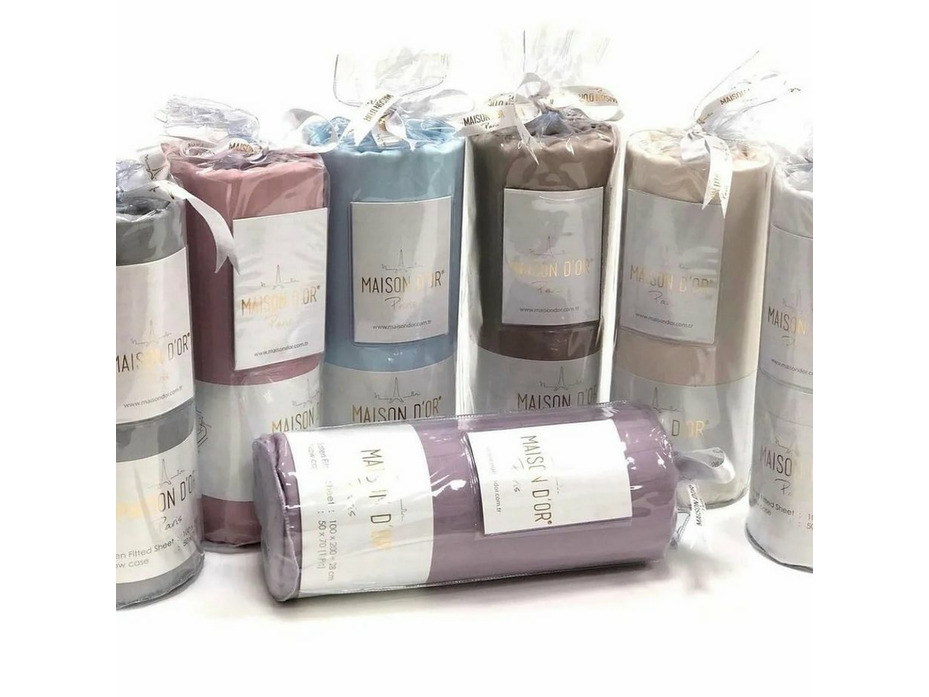 Простыня на резинке с наволочками Fitted сатин 180*200*28, 50*70 (2 шт) / Maison Dor Простыня на резинке с наволочками Fitted сатин 180*200*28, 50*70 (2 шт) / Maison Dor