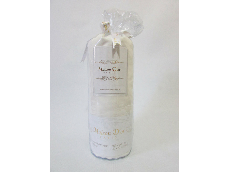 Простыня на резинке с наволочками Fitted сатин 180*200*28, 50*70 (2 шт) / Maison Dor Простыня на резинке с наволочками Fitted сатин 180*200*28, 50*70 (2 шт) / Maison Dor