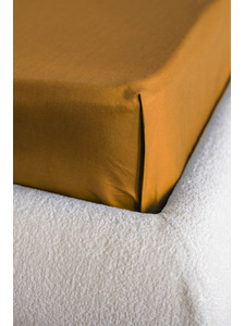 Простыня 213KL-949 горчица сатин однотонный 150*215 / Tia