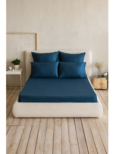 Простыня на резинке 213KL-026 сатин однотонный Звездный 160*200 / Tia