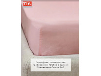 Простыня на резинке 213Kl-907 Дымчатая роза сатин 90*200 / Tia