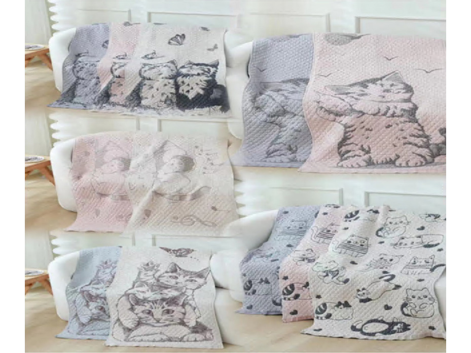 Полотенце 4606231 Ассорти котов хлопковое 70*140 / 7-я